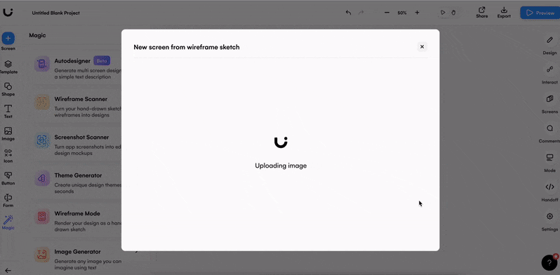 uizard wireframe