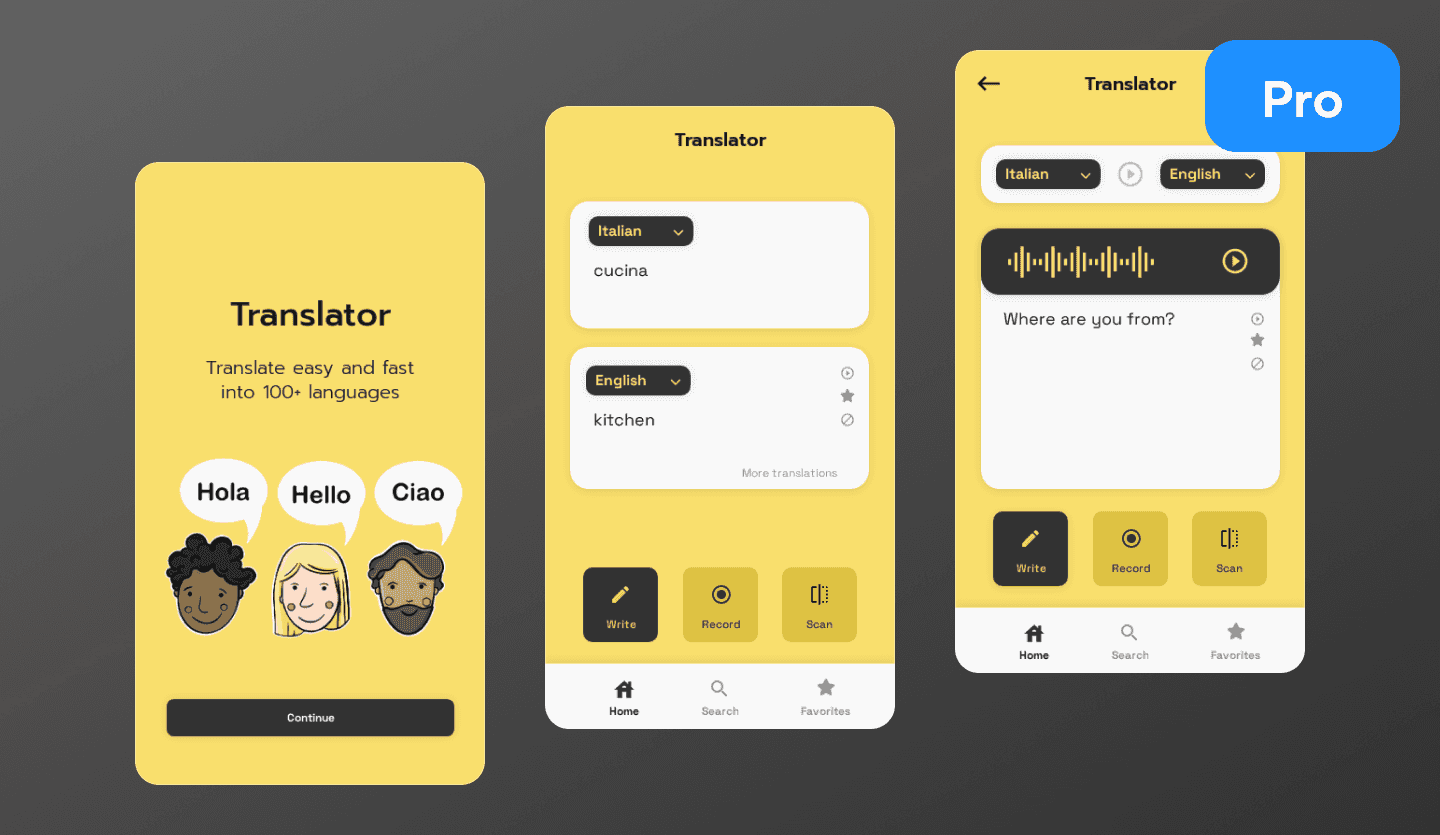 Translation mobile app summary