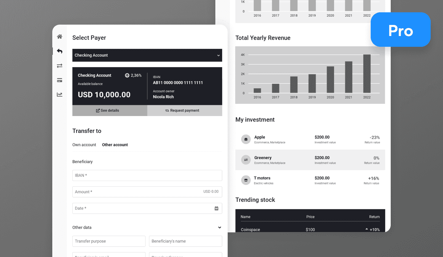 online banking web app wireframe cover