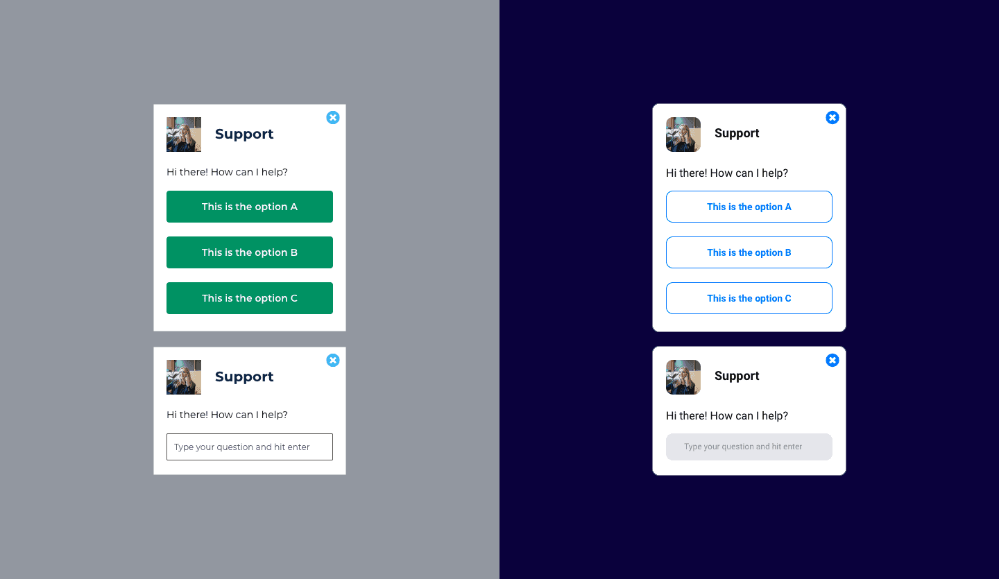 Screenshot showcasing the component template for designing dialog windows