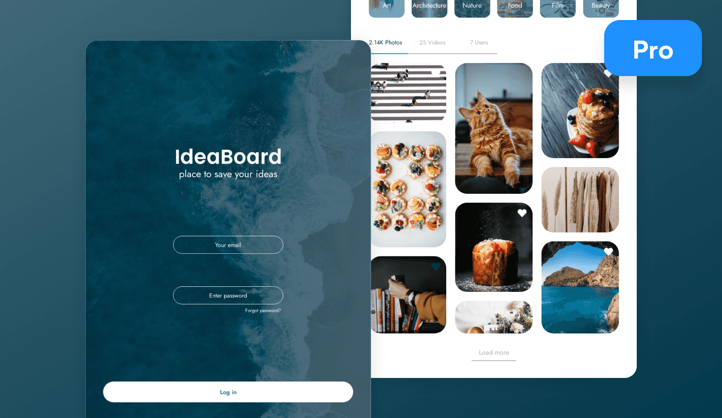 mood board tablet app design template cover