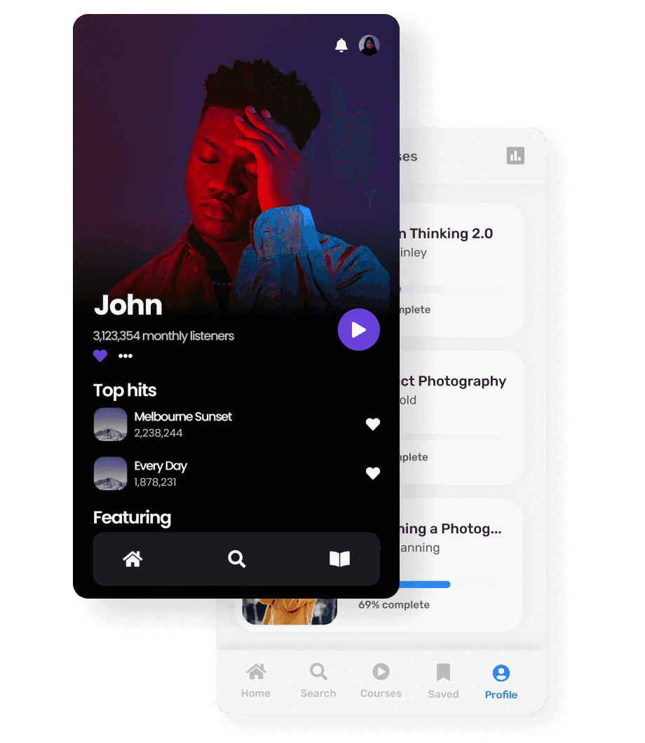 overview of a few screens designed in uizard