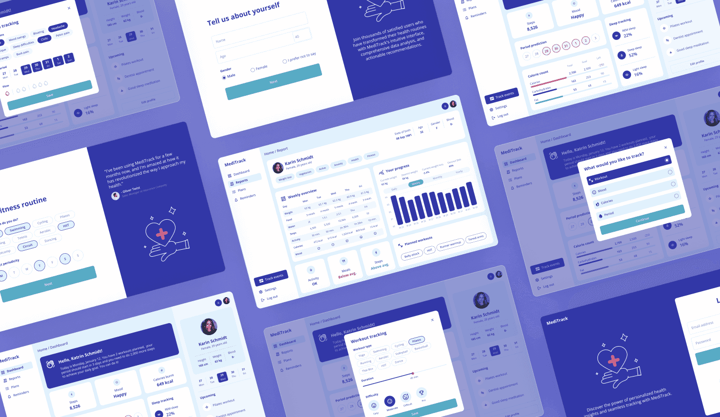Medical dashboard web app template summary