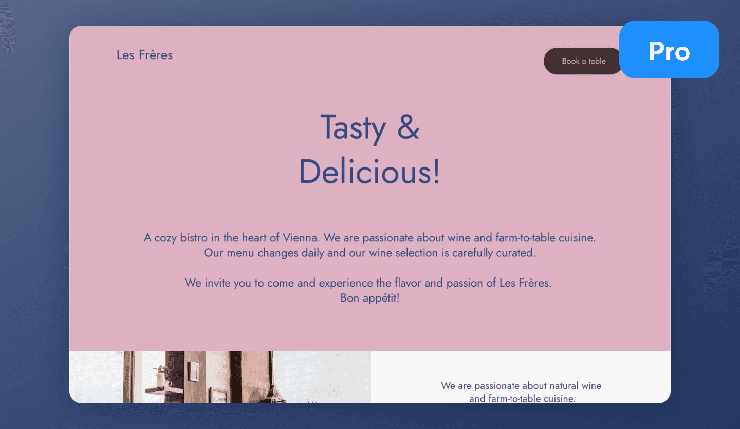 Restaurant reservations web app UI design template