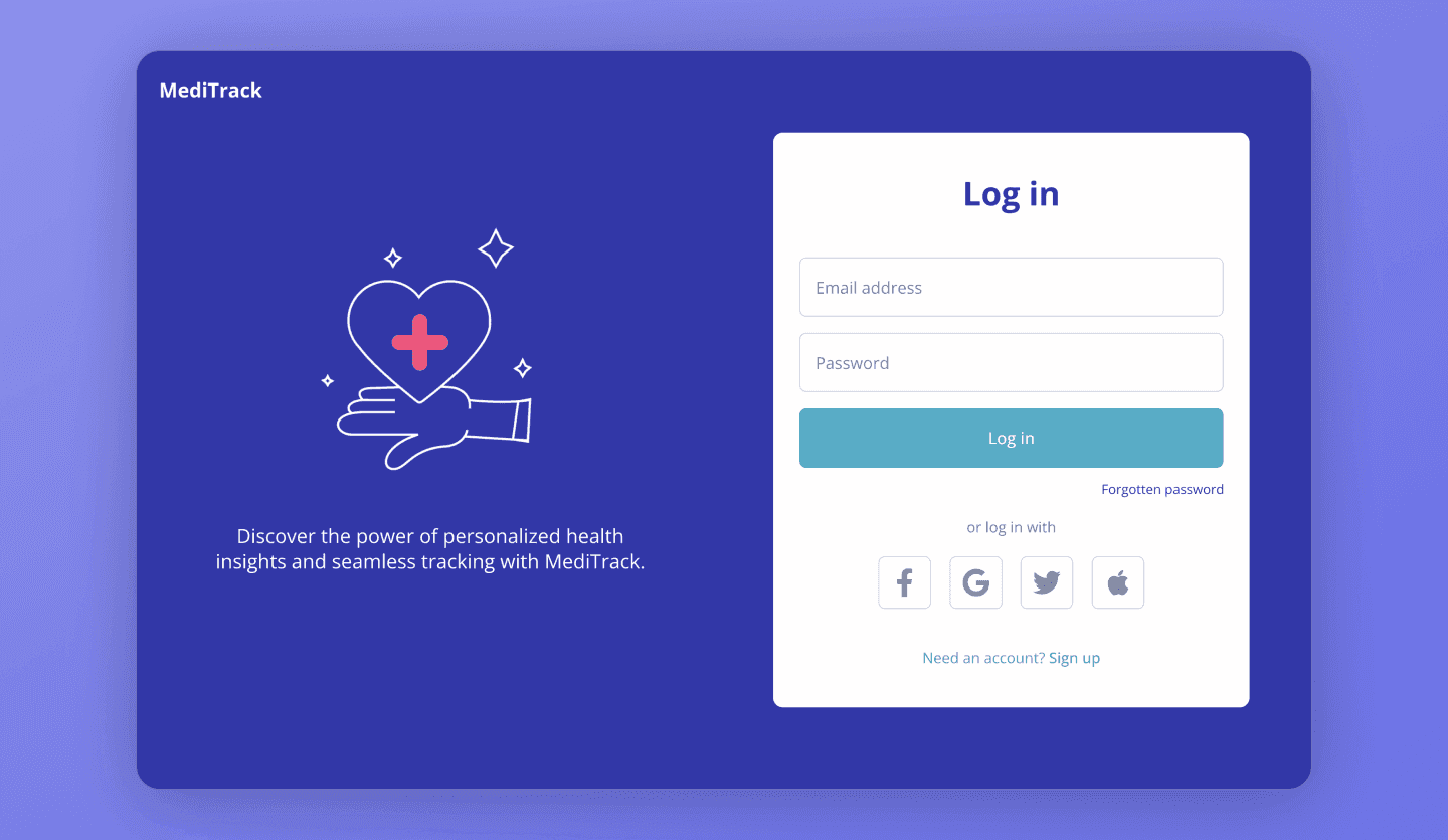 Medical dashboard web app template