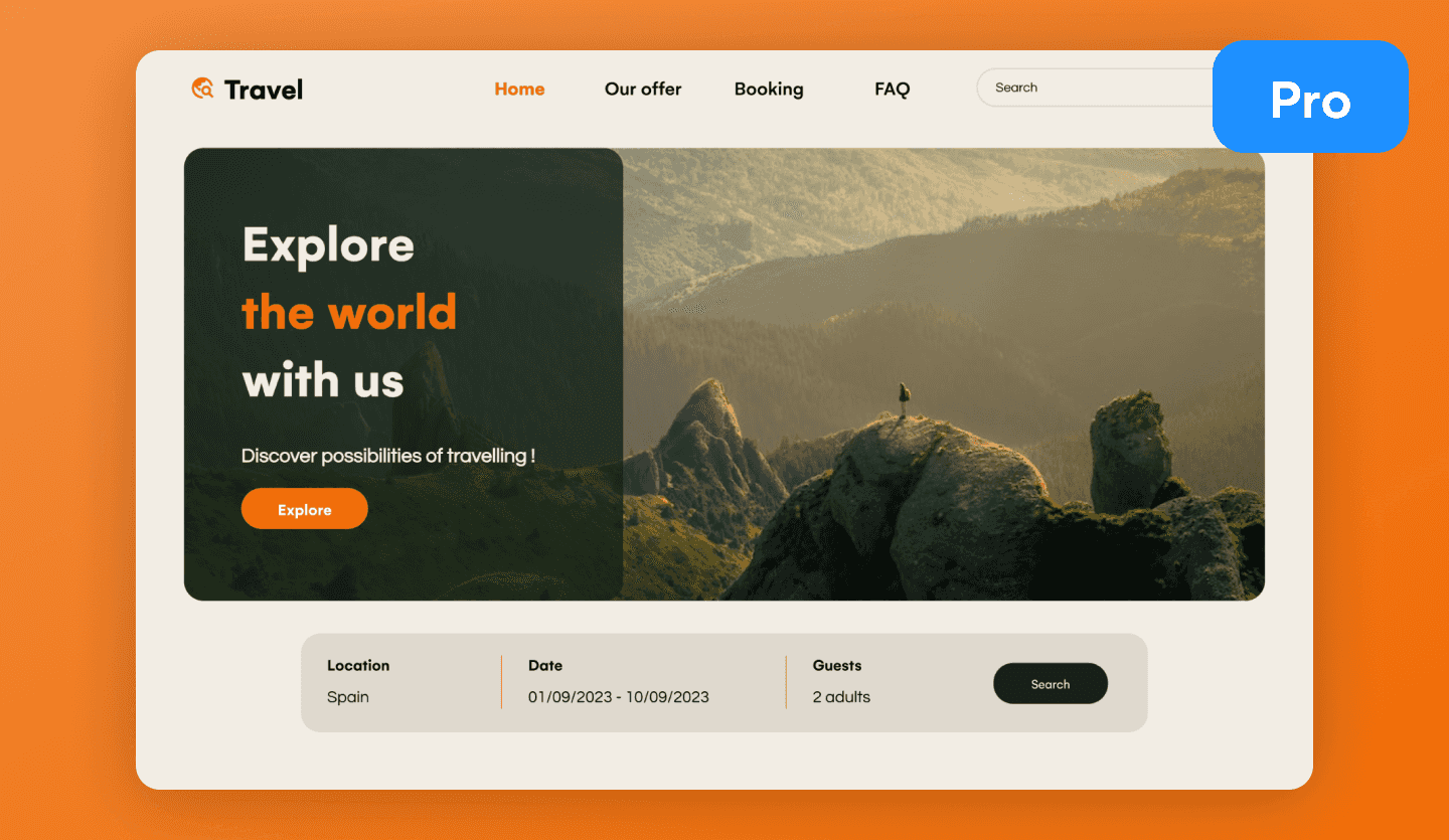 Travel agency website design cover